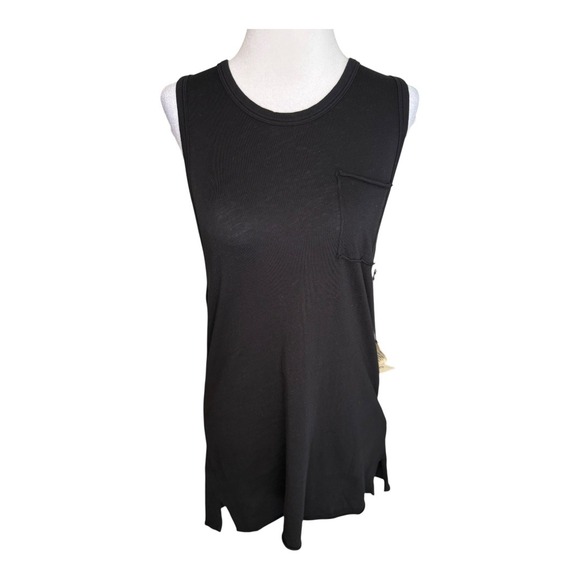 Cotton Citizen‎ Black Pocket Tank Top Sleeveless Tunic Tee Shirt Women's Size S - Picture 1 of 8